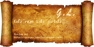 Gönye László névjegykártya